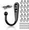 15Pcs Black Wall Mounted Coat Hooks, Hanger Hook with 30 Pieces Screws for Hanging Hat, Towel, Key, Robe, Coats, Scarf, Bag, Cap, Coffee Cup, Mugs...