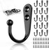 15Pcs Black Wall Mounted Coat Hooks, Hanger Hook with 30 Pieces Screws for Hanging Hat, Towel, Key, Robe, Coats, Scarf, Bag, Cap, Coffee Cup, Mugs...