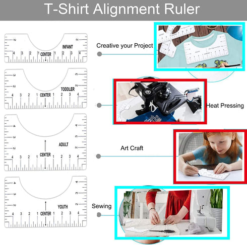 Teflon Sheet for Heat Press T Shirt Teflon Paper Heat Tape for Sublimation Heat Resistant Transfer Tape 1 Set T Shirt Alignment Ruler Guide to Cen...