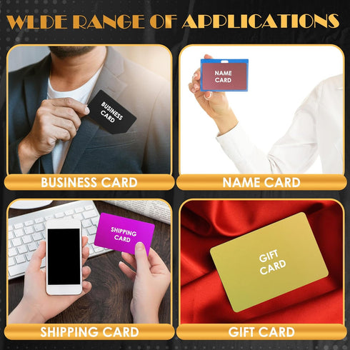 weparmeety 180 Pcs Metal Engraving Blanks Colorful Aluminum Sheet Laser Engraving Business Card Multipurpose Engraving DIY Gift Cards 86 x 54 x 0....