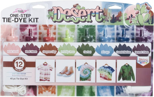 Tulip One-Step Tie-Dye Kit, Desert Colors, Easy Craft Activity, Permanent Fabric Designs, 8-Color...