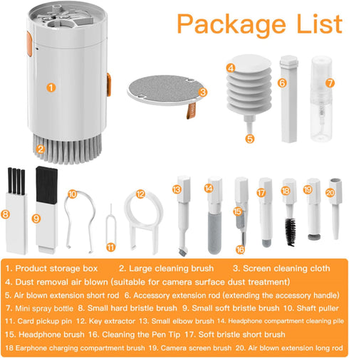 20 in 1 Multifunctional Cleaning Kit for Apple Airpods,iPhone,Pad Charging Port,Repair Cleaner Tool Kit for Camera Lens,Earbuds,Laptop,Mechanical ...