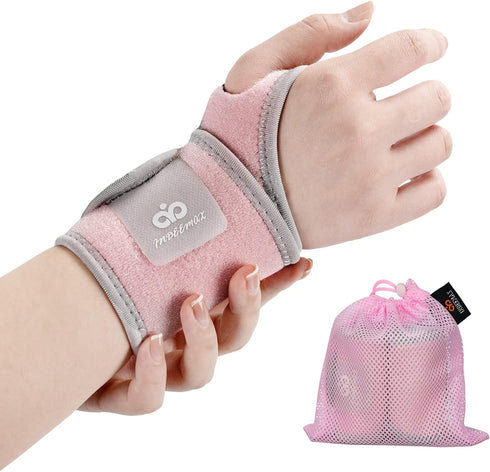 INDEEMAX 2 Pack Copper Wrist Brace Support for Carpal Tunnel, Pain Relief, Arthritis, Tendonitis, Adjustable Wrist Braces Compression Wraps Both H...