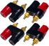 CESS Dual Binding Post, 4mm Banana Socket, 2 Way Gold-Plated Speaker Binding Posts, Power Amplifier Connector, 4 Pack...