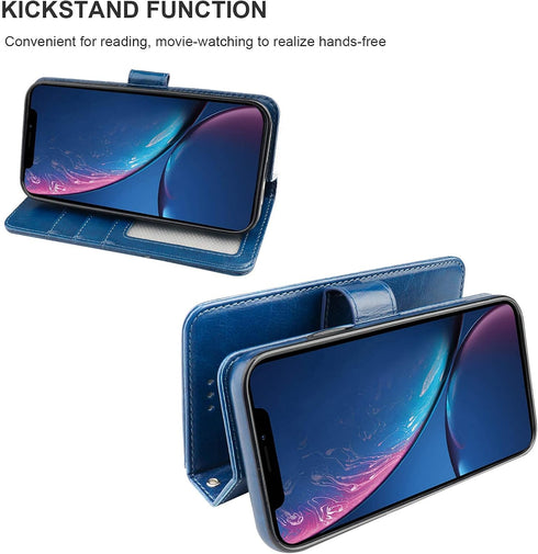 Bocasal for iPhone Xr Wallet Case with Card Holder PU Leather Magnetic Detachable Kickstand Shockproof Wrist Strap Removable Flip Cover for iPhone...