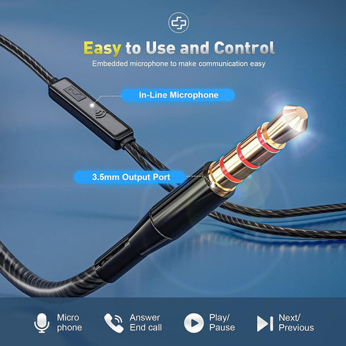 Rayleigh Wired Earbuds 5 Pack, Earbuds Headphones with Microphone, Earphones with Heavy Bass Stereo Noise Blocking, Compatible with iPhone, with i...