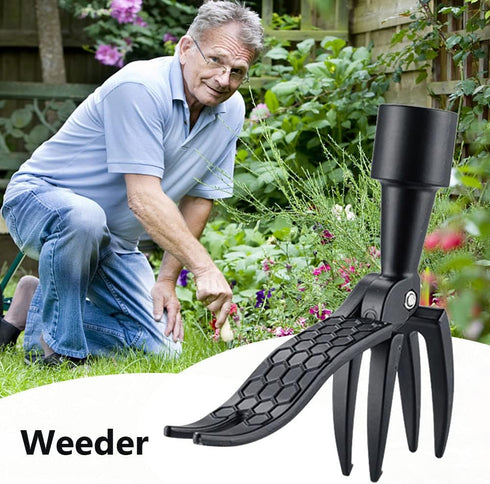 Weed Puller Tool Head Replacement, Weeding Puller Remover Tool Stand Up Heavy Duty for Yard Garden, 4 Claws Steel Head Artifact Uprooting Weeder T...