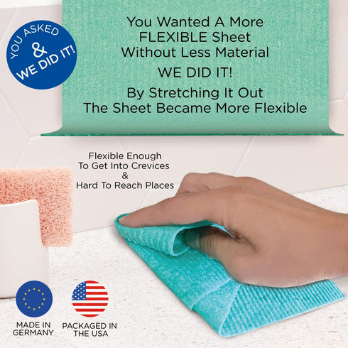 LOLA Swedish Dishcloths for Kitchen - 12 Pack, Ultra Absorbent Eco Friendly Cleaning Cellulose Sponge Dish Cloths, Reusable Paper Towels, Washable...