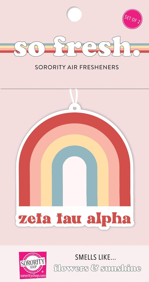 Zeta Tau Alpha - Rainbow Air Freshener - 2/Pack - Flowers & Sunshine Scent...