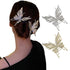 MJartoria Butterfly Hair Shark Clip, Metal Hair Clip with Rhinestone Alloy, 8cm, 2 Pieces, for Women and Girls...