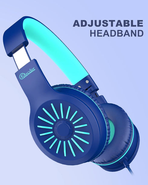 ELECDER i45 On-Ear Headphones with Microphone - Foldable Stereo Bass, Portable Wired Headphones with No-Tangle 1.5M Cord, 3.5MM Jack for School/Ki...