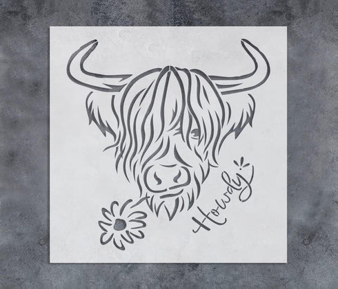 GSS Designs Highland Cow Stencils 12x12Inch Heifer Stencils Farmhouse Craft Stencils Cow Stencils for Painting on Wood Wall Furniture Crafts...