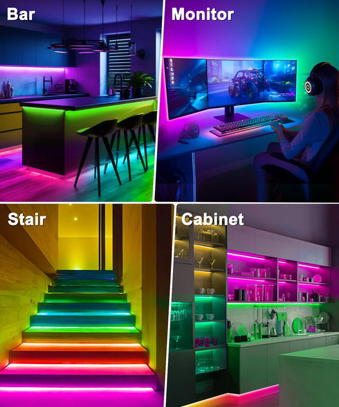 LED Lights for TV, TV LED Backlight 9.84 ft RGB TV LED Lights That Change with TV Lights Behind,USB LED Strip Lights for TV with Remote APP Contro...