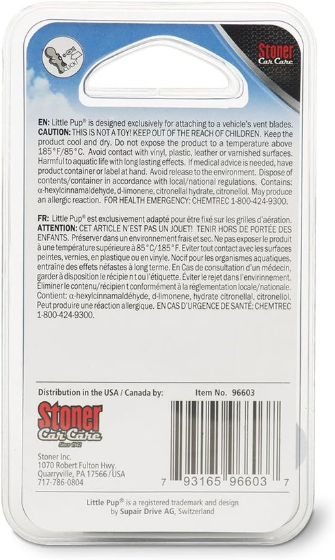 Little Pup 96603-6PK Ocean Splash Scent, Car Air Freshener, Clips to A/C Air Vent, Alcohol-Free Fragrance Oil, Non-Hazardous and Non-Toxic Plastic...
