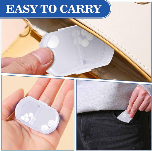 4PCS Pill Case for Purse Small Pill Organizer Portable Travel Daily Pill Containers AM & PM Mini Pill Box Vitamin, Fish Oil, Supplement Holder...