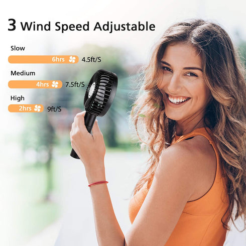 Mini Handheld Fan, Small Personal Portable Fan with USB Rechargeable Battery Operated Desk Electric Fan for Travel Office Room Household Kids Girl...
