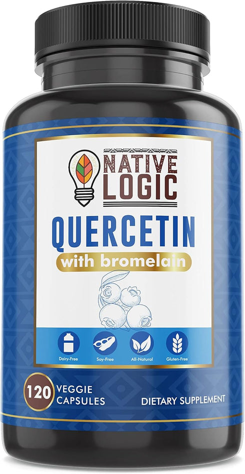 Quercetin with Bromelain Supplements, Immune Support Supplement with Antioxidant Properties, Supports Joint Health and Energy Production, Vegan an...