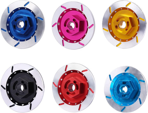 4-Pack 1/10 RC Car 12mm Aluminum Hex Brake Disc Wheel Hubs Adapters Spacers for 1/10 Sakura Racing On-Road Car Tires (Sky Blue)...