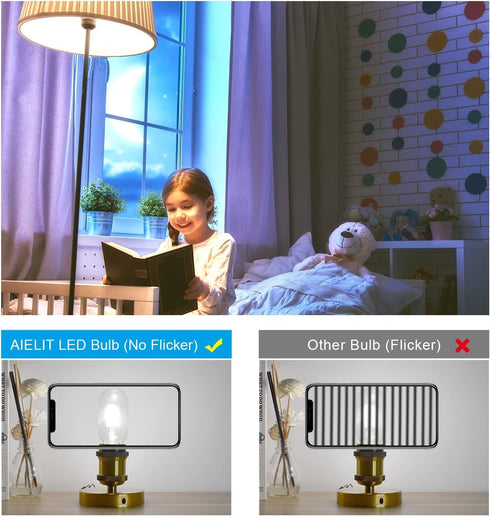 T45/T14 LED Light Bulb Dimmable, 4W(40 Watt Equivalent), Bright White 4000K, Daylight E26 Base LED Tube Bulbs for Household Mason Jars Ceiling Fan...