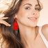 Layered Tassel Earrings for Women Bohemian Tassel Earrings Fringe Dangle Drop Earrings for Birthday Christmas Wedding Valentines Day Gift (Red)...