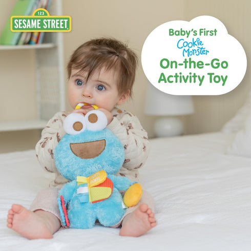 KIDS PREFERRED Sesame Street Cookie Monster Activity Toy with Teething Rings, Crinkle Sounds, and On The Go Clip for Babies and Infants...