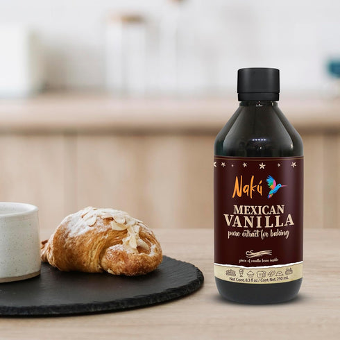 Naku Mexican Vanilla Extract - Pure and Traditional with a Piece of Vanilla Bean Inside, Perfect for Baking, Desserts (8.3 oz)...