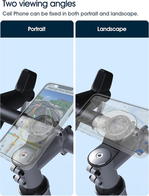 Bike Phone Mount,Mountain Bicycle Stem Cell Phone Holder,Universal Aluminum Handlebar Phone Clamp,MTB / Road E-Bike Cycling Mobile Phone Clip,Quic...