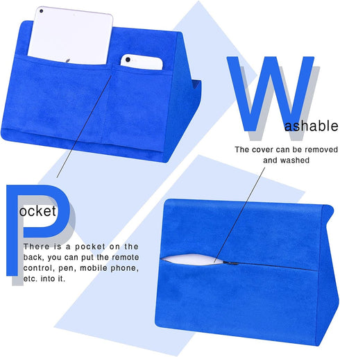 Soft Tablet Stand Pillow with Pocket,Tablet Cushion Stand,Adjustable 3 Viewing Angle,Lazy Holder Stand for Bed Sofa,Compatible with iPads Tablets ...