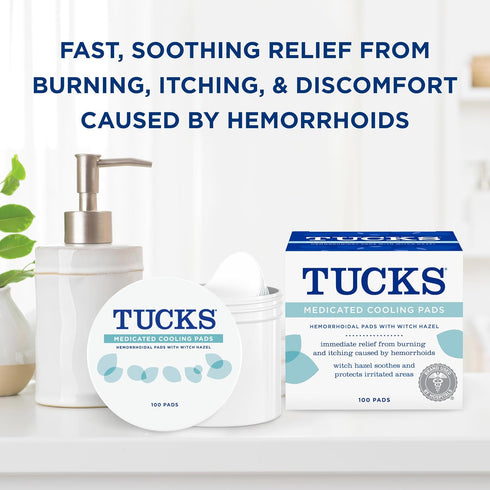 TUCKS Medicated Cooling Pads, 200 Count - Witch Hazel Pads for Sensitive Areas, Cleanse and Protect from Irritation...