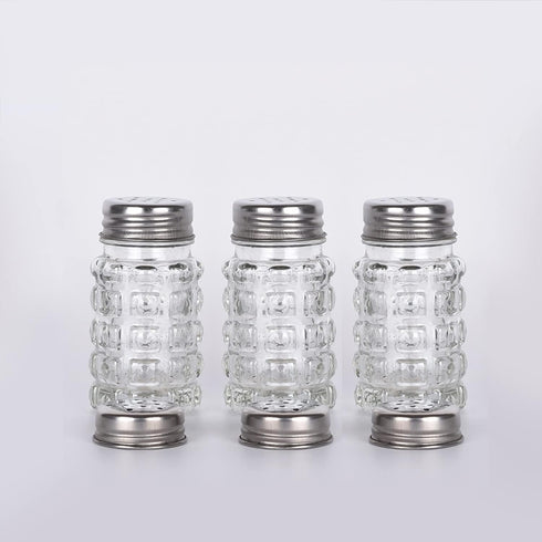Retro Style Salt and Pepper Shakers with Stainless Tops (2)...