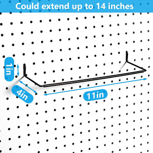 Paper Towel Holder for Pegboard, Extendable, Fit Any Standard Pegboard, 4 Packs, Black...