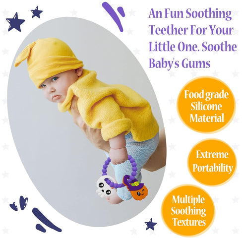 Big Spinach Pumpkin Teether Cute Ghouls Ring Teether and Blind Box Silicone Baby Teether,Girl or Boy Halloween Teether,Nightmare Before Christmas ...