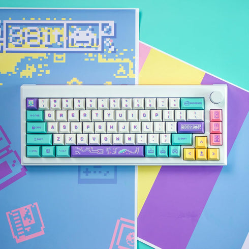 Hyekit PBT Keycaps - Cherry Profile Custom Keycaps, 141 Keys, Dye-Sublimation, Retro Game Console Style Keyboard Keycap Set for Mechanical Keyboar...