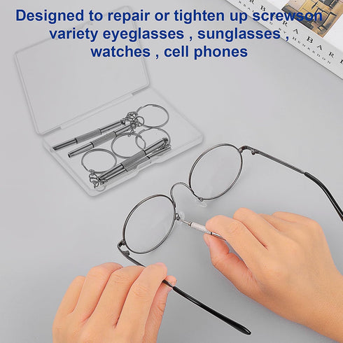 5Pcs Mini Glasses Screwdriver, 3 in 1 Multifunction Eyeglass Screwdriver Repairing Kit, Tiny Screwdriver for Glasses Tightening Repair Screwdriver...