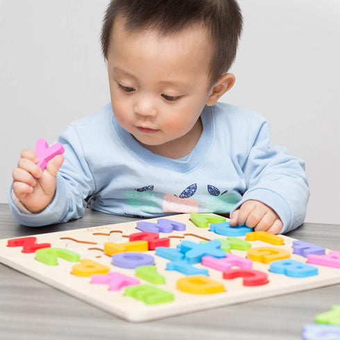 Wooden Number Puzzle Toys, ABC Letter & Number Puzzle for Toddlers 1 2 3 Year Old, Preschool Learning Toys for Kids, Educational Name Puzzle Gift ...
