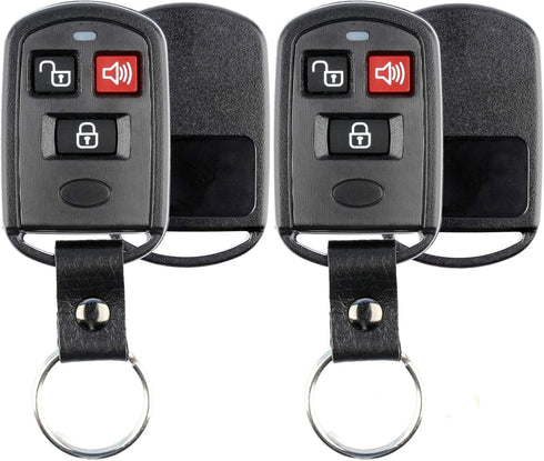 KeylessOption Keyless Entry Remote Key Fob Case Shell Button Pad Cover Leather Strap For Hyundai Kia (Pack of 2)...