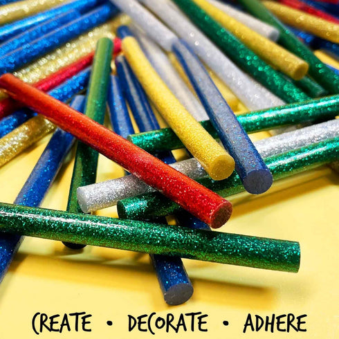 Surebonder Glitter Glue Sticks 4 " Assorted Colors Green Red Blue Gold Silver Bagged...