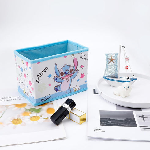 2PCS Stitch Collapsible Storage Foldable Cube Storage Box Stitch Desk Room Decoration Boxes Desk Baskets Winnie Makeup Holder Organizer for Gils W...