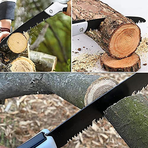 Folding Pruning Hand Saw 10 Inch Blades with SK5 Steel Blade for Tree Trimming, Camping, Gardening, Hunting, Cutting Wood, PVC, Bone with Ergonomi...