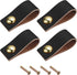 uxcell Leather Drawer Pulls, 2.5" 4Pcs Leather Furniture Handles Drawer Knobs Pulls with Screws for Dressers Drawers Cabinet Doors, Black/Gold/Gol...