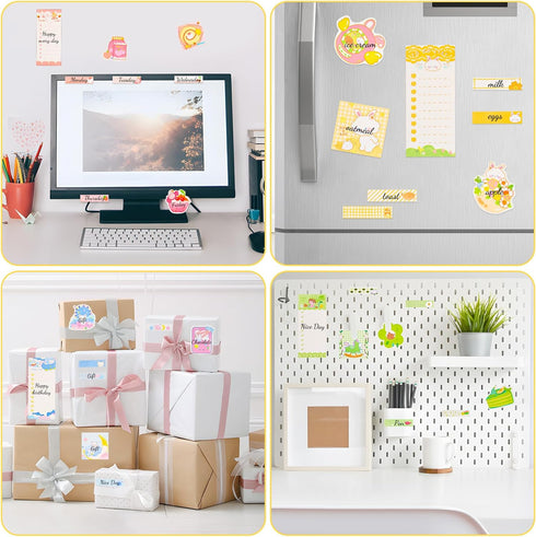 4 Pack Cute Sticky Notes Set, 240 Sheets/Pad Kawaii Self-Stick Note Pads Cartoon Series Sticky Notes Memo Pads for Teacher Students Gifts School O...