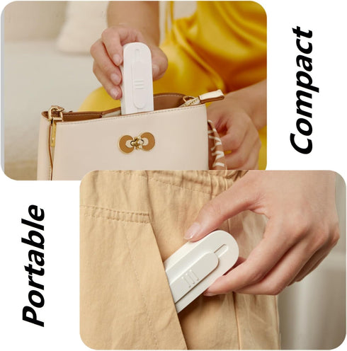 Dental Floss Picks with 2 Portable Cases,Automatic Floss Pick Dispenser Storage 10 Picks Adult Floss,Reusable Refillable Travel Floss Box (White)...