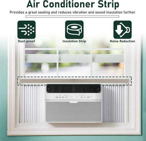 Window AC Foam Weather Stripping, Non-Adhesive Foam Seal Strip for Window Air Conditioner, 2 inch x 1 inch x 6.5 feet Sealer Gap Foam Tape...