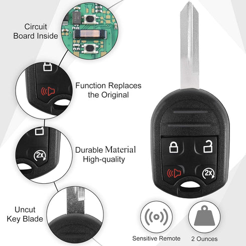 Car Key Fob Fit for Ford 2011-2014 F150 Pick-up, 2011-2016 F250/ F350/ F-450/ F-550/ F-650/ F-750, 2015 Flex Push to Start Ignition Key Smart Self...