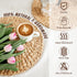 kilofly Natural Water Hyacinth Weave Placemat Round Braided Rattan Tablemats 11.8 inch x 2pc...