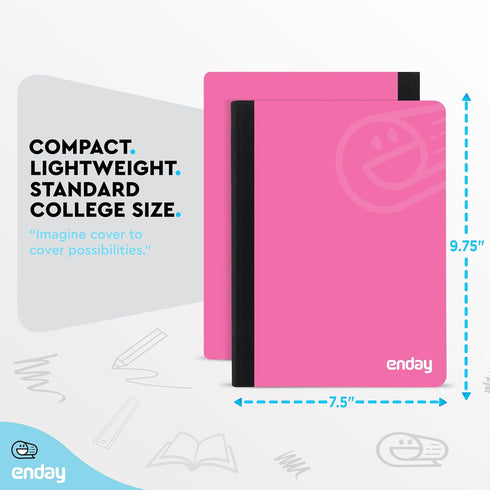 Enday Composition Notebooks College Ruled Paper, Hard Cover Composition Notebook, Premium Lined Composition Books, 100 Sheets Ruled Notebook, Pink...