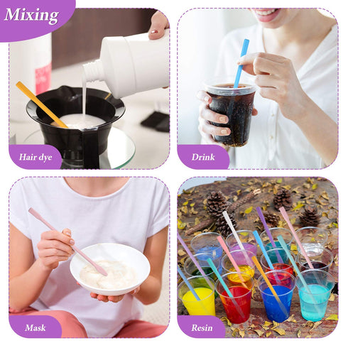 10 Pieces Silicone Stir Sticks Resin Mix Sticks Facial Make Up Stirring Rods for Mixing Resin Liquid Paint Epoxy DIY Crafts, 2 Sizes...