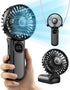 Handheld Fan, Foldable Portable Fan with LED Display, 3000mAh Battery Operated Mini Hand Held Fan, Handheld/Neck/Desk 3 in 1 Personal Small Fan fo...