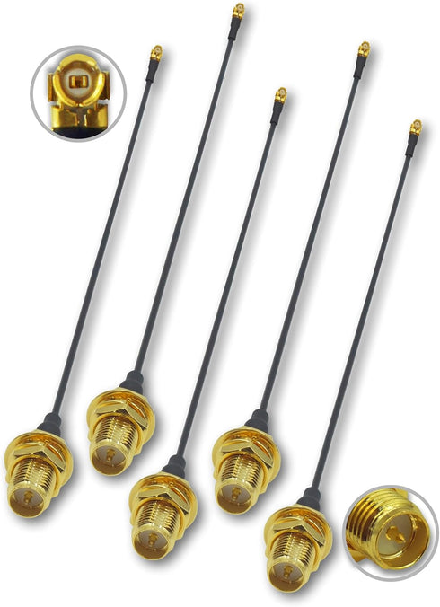 IPEX1 U.FL IPX to SMA Female Pigtail Antenna U.FL IPX Wi-Fi Coaxial Low Loss Cable UFL IPEX 5pcs 6 inch for 4G, 5G, Bluetooth, 900 MHz,GPS, Drone,...