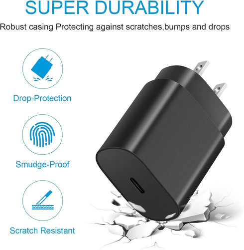 Type C Charger Fast Charging for Samsung - 25W USB C Charger Block, Android Phone Wall Charging with 6Ft Type C to C Cable for Galaxy S25 Ultra/S2...